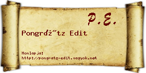 Pongrátz Edit névjegykártya