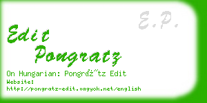 edit pongratz business card